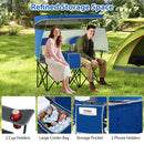 Double Beach Chair with Adjustable Canopy and Roll-up Shade