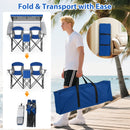 Double Beach Chair with Adjustable Canopy and Roll-up Shade