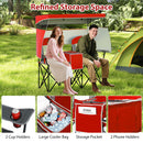 Double Beach Chair with Adjustable Canopy and Roll-up Shade