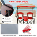 Double Beach Chair with Adjustable Canopy and Roll-up Shade