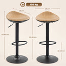 HOMCOM Set of 2 Breakfast Barstools, PU Leather Swivel Bar Stools, Oak