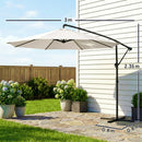 Outsunny 3 M Garden Cantilever Parasol With Cover, Rotation, Cream White