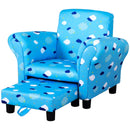 HOMCOM Children's Armchair with  Footrest - Blue
