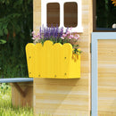 Outsunny Wooden Kids Playhouse W/ Door, Windows, Bench, For 3-7 Years Blue
