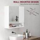 kleankin Wall Mounted Bathroom Storage Cupboard W/ Mirror and Shelf, White