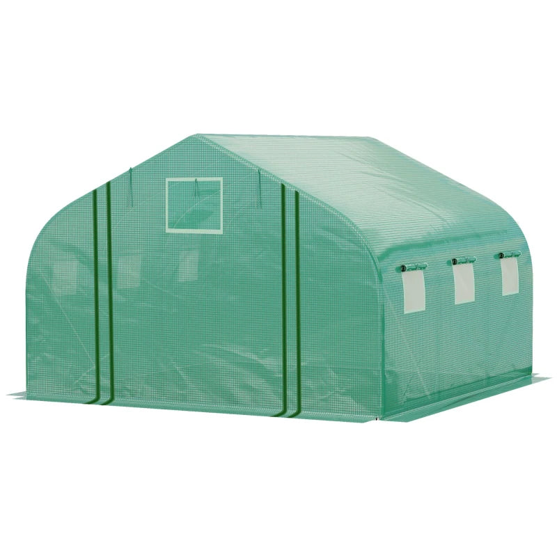 Outsunny Greenhouse Polytunnel 3.5x3x2m - Green