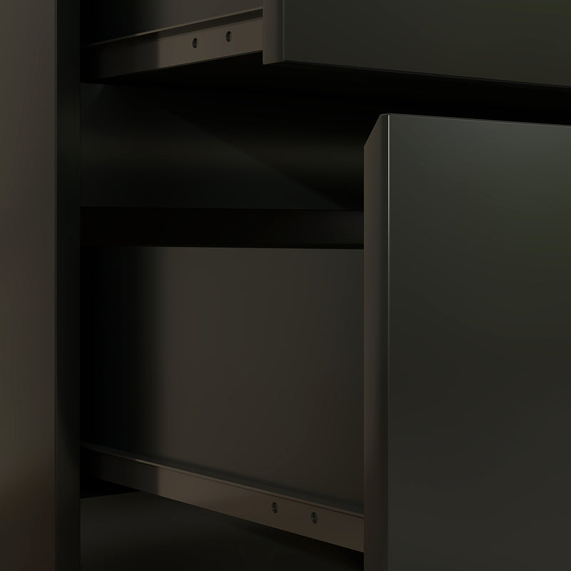 HOMCOM Chest of Drawers, 3 Drawer Storage Cabinet Unit for Bedroom, Black