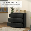 HOMCOM Chest Of Drawers, 3 Drawer Storage Cabinet Unit For Bedroom, Black