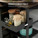 HOMCOM Rolling Kitchen Island Cart, Bar Serving Cart, Compact Trolley Black