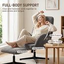 HOMCOM Swivel Armchair With Footstool, Rocking Accent Chair, Grey