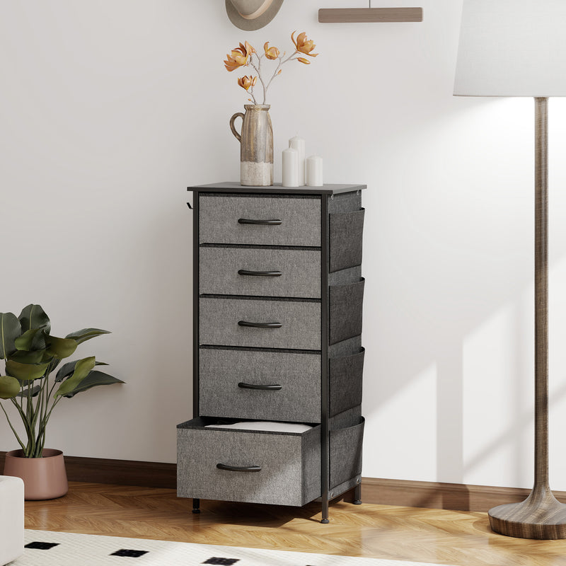 HOMCOM Fabric Chest of Drawers, 4 Drawer Dresser for Bedroom