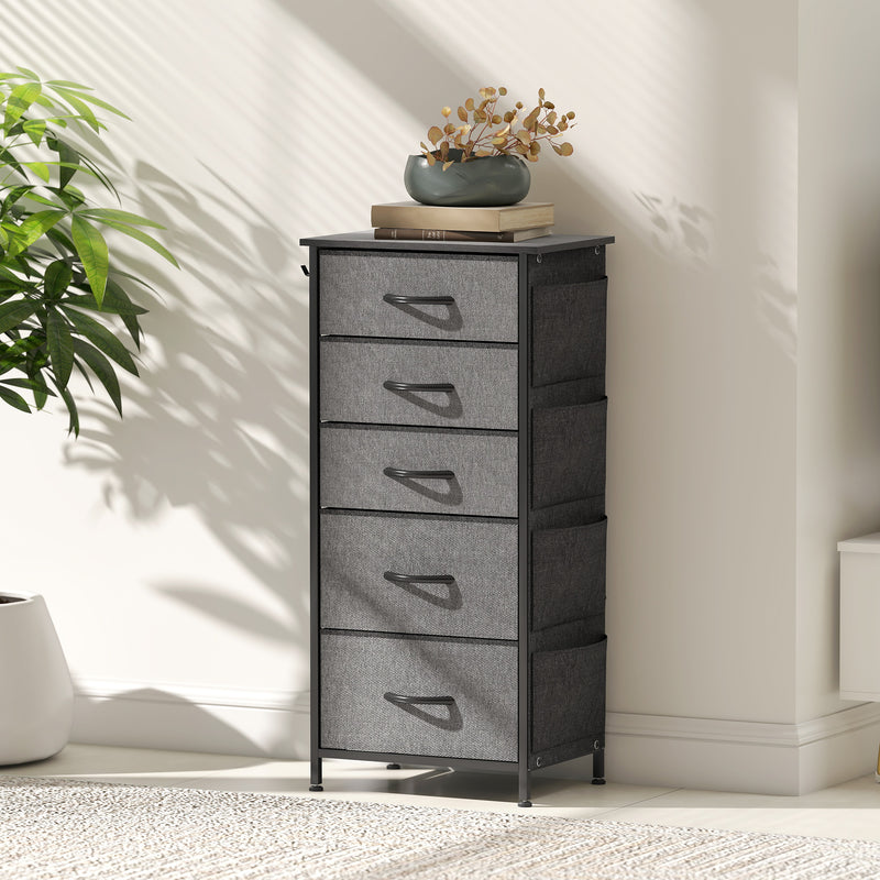 HOMCOM Fabric Chest of Drawers, 4 Drawer Dresser for Bedroom
