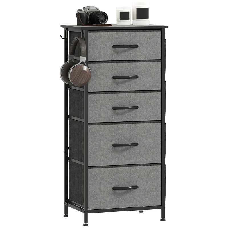 HOMCOM Fabric Chest of Drawers, 4 Drawer Dresser for Bedroom