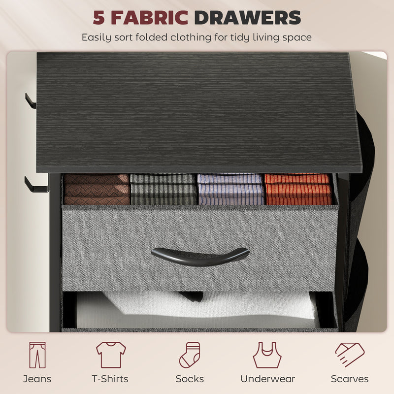 HOMCOM Fabric Chest of Drawers, 4 Drawer Dresser for Bedroom