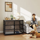 PawHut Dog Crate Furniture with Anti-Chew Resistant Mesh for Dogs - Walnut Brown