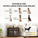 PawHut Dog Crate Furniture with Anti-Chew Resistant Mesh for Dogs - Walnut Brown