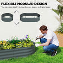 Outsunny 4 x 2 x 4.6ft Galvanised Raised Garden Bed with Trellis, Dark Grey