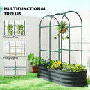 Outsunny 4 x 2 x 4.6ft Galvanised Raised Garden Bed with Trellis, Dark Grey