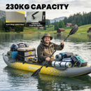 Outsunny 2.5' Inflatable Kayak 2-person Sit on Canoe with Paddles Grey