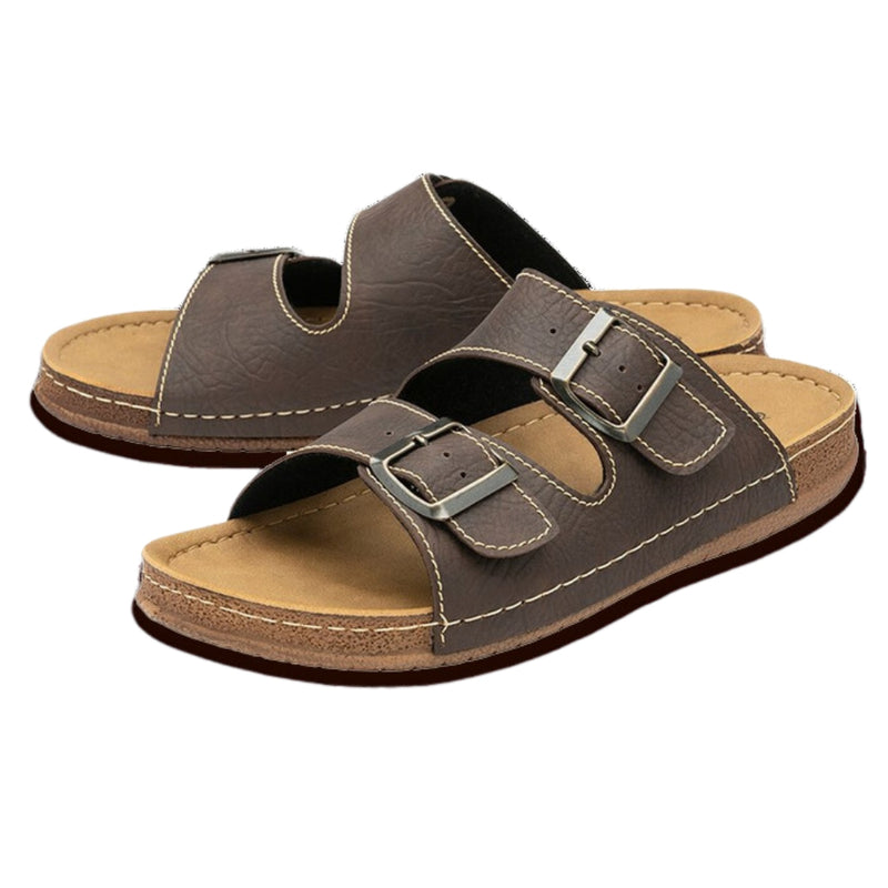 Dunlop Double Buckle Sandal  - Brown