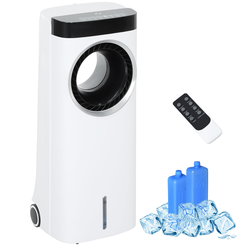 HOMCOM Bladeless Evaporative Air Cooler, 6.5L Fan, Humidifier & Air Clean