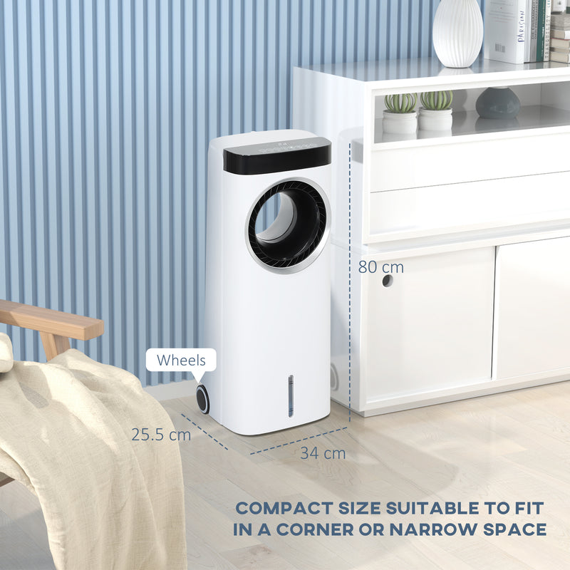 HOMCOM Bladeless Evaporative Air Cooler, 6.5L Fan, Humidifier & Air Clean