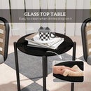 Outsunny 3 Pieces Rattan Bistro Set, Wicker Garden Furniture Set w/ Cushions