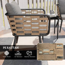 Outsunny 3 Pieces Rattan Bistro Set, Wicker Garden Furniture Set w/ Cushions