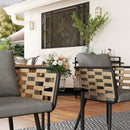 Outsunny 3 Pieces Rattan Bistro Set, Wicker Garden Furniture Set w/ Cushions