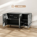 HOMCOM Storage Cabinet, Sideboard With Adjustable Shelves, High Gloss Grey