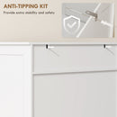 HOMCOM Modern Shoe Storage Cabinet with Louvered Doors and Drawer, White