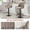 HOMCOM Modern Bar Stools Set Of 2, Swivel Counter Height Barstools, Brown
