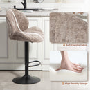 HOMCOM Modern Bar Stools Set Of 2, Swivel Counter Height Barstools, Brown