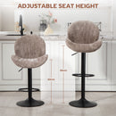 HOMCOM Modern Bar Stools Set Of 2, Swivel Counter Height Barstools, Brown