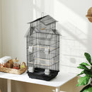 PawHut Metal Bird Cage W/ Perch, Food Container, Handle, For Finch, Canary