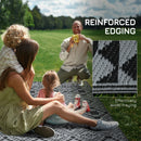 Outsunny Reversible Waterproof Outdoor Rug W/ Carry Bag, 182 X 274cm, Black