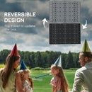 Outsunny Reversible Waterproof Outdoor Rug W/ Carry Bag, 182 X 274cm, Black