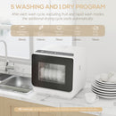 HOMCOM Countertop Dishwasher With Dual Water Supply And 6 Programs, White