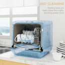 HOMCOM Countertop Dishwasher With Dual Water Supply And 6 Programs, White