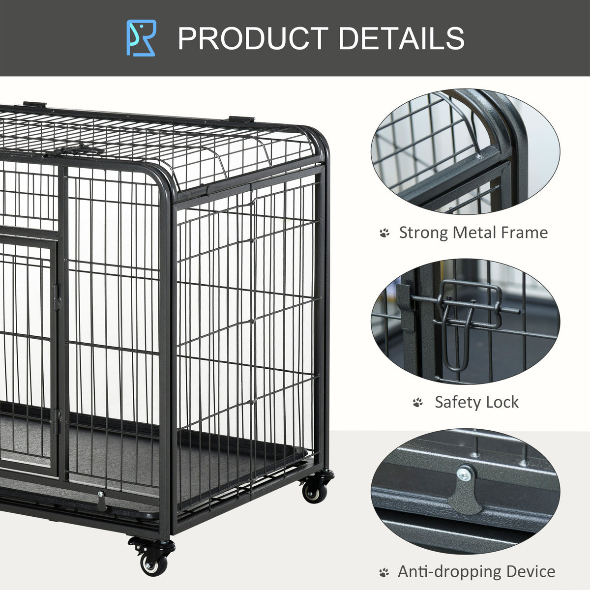 PawHut Heavy Duty Dog Crates Foldable Indoor Dog Kennel and Dog Cage P