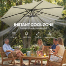 Outsunny 3 m Garden Cantilever Parasol with Sandbag, 360 Degree Rotation