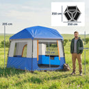 Outsunny Camping Tent 3000mm Waterproof 4-6  Person Blue