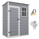 Outsunny 5' x 3' Garden Shed w/ Floor, Lockable Door, Window and Vent, Grey