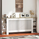 HOMCOM Vertical Slatted Heater Cover for Living Room, White