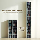 HOMCOM Set of 2 CD Storage Units with Adjustable Shelves, High Gloss Grey
