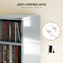 HOMCOM Set of 2 CD Storage Units with Adjustable Shelves, High Gloss Grey
