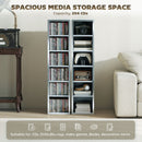 HOMCOM Set of 2 CD Storage Units with Adjustable Shelves, High Gloss Grey