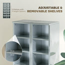 HOMCOM Set of 2 CD Storage Units with Adjustable Shelves, High Gloss Grey