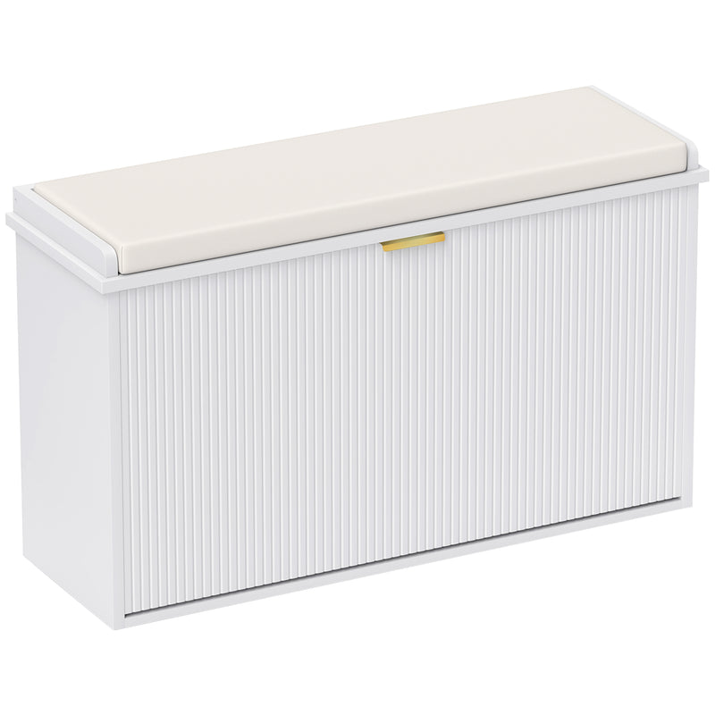 HOMCOM Shoe Storage Bench With Cushion And Flip-Drawer 80x26x47.5cm
