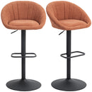 HOMCOM Swivel Bar Stools Set Of 2 Height Adjustable Bar Chairs